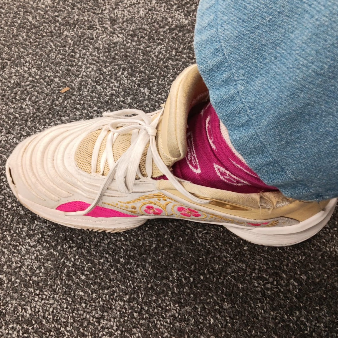 My Shoes Dragging While Walking:
The soles scraped against the floor in a soft dragging sound. The friction created a slow, uneven rhythm.