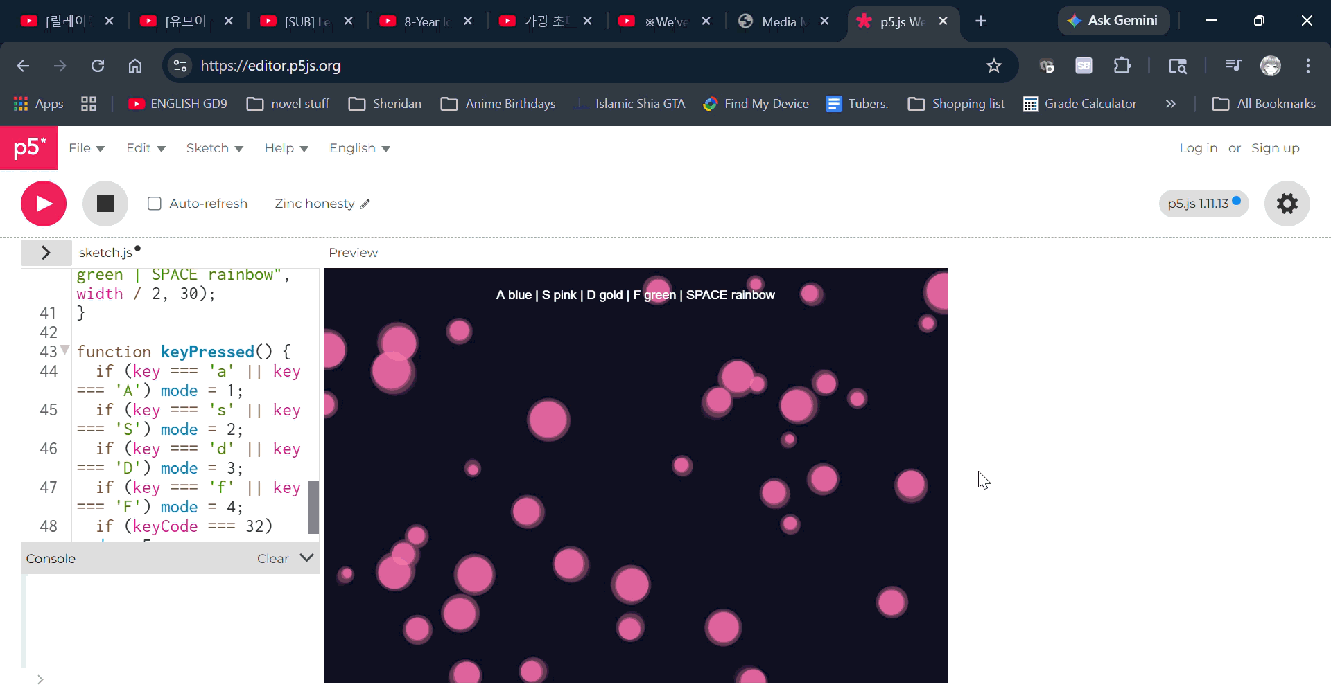 Floating bubble field with color changes.