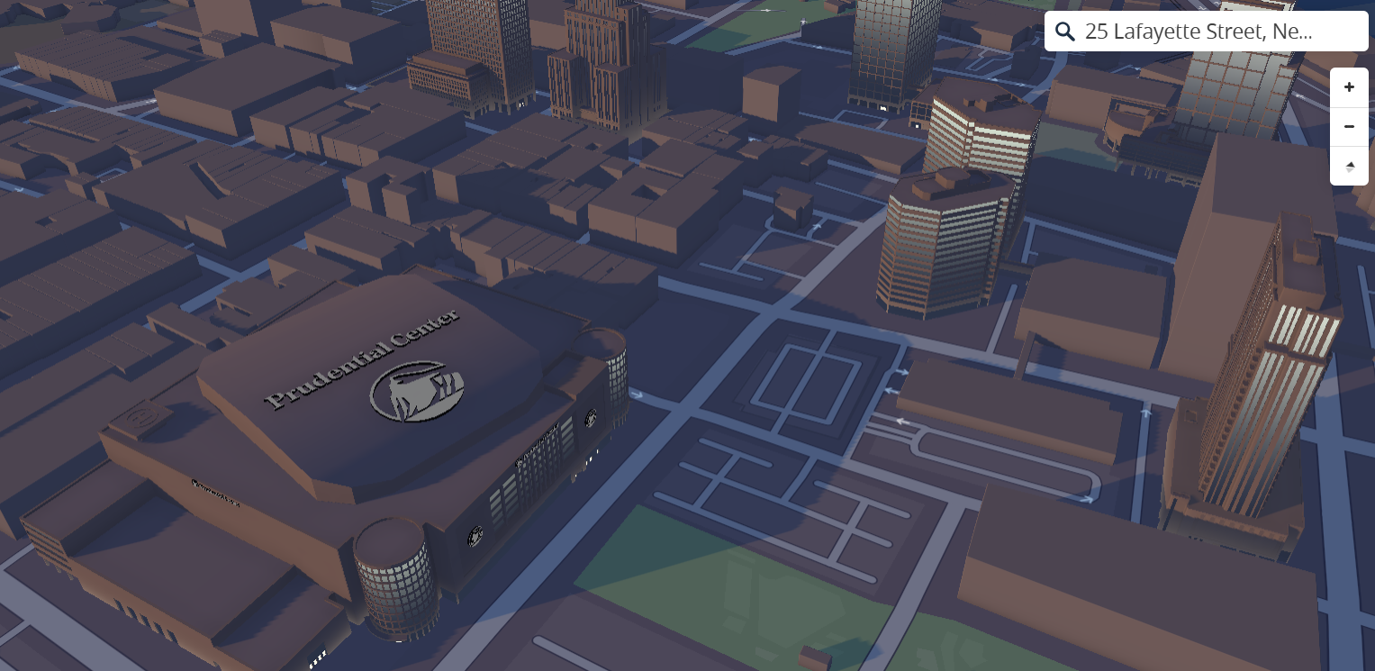 I played around with the time of day to change the colors of the map, I visited this center in New Jersey where I went to my first ever concert!