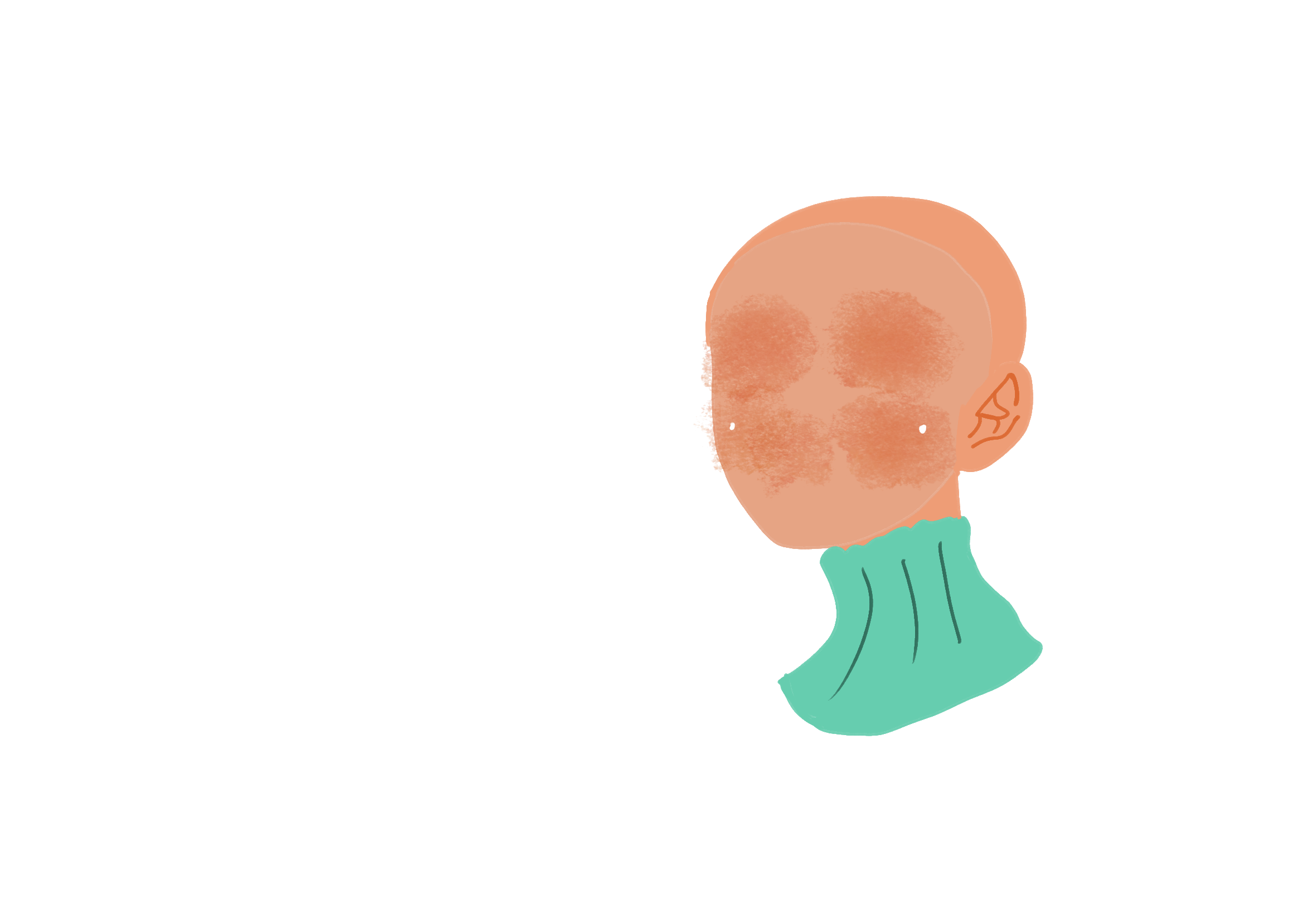 The first layer with my face and turtleneck.