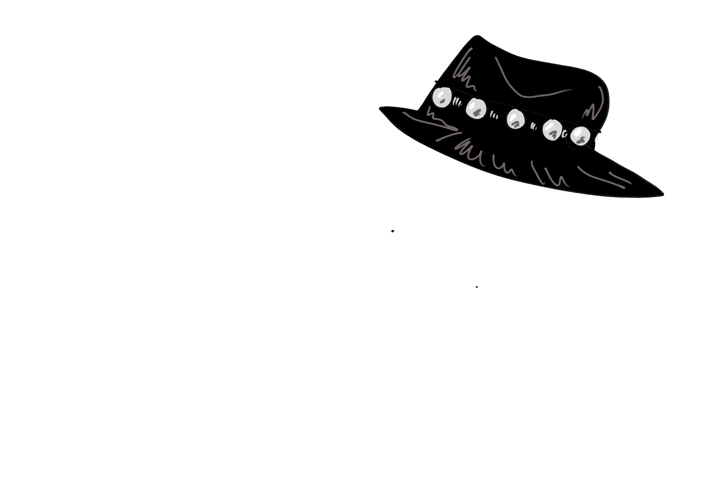 The layer with my hat and beauty marks.