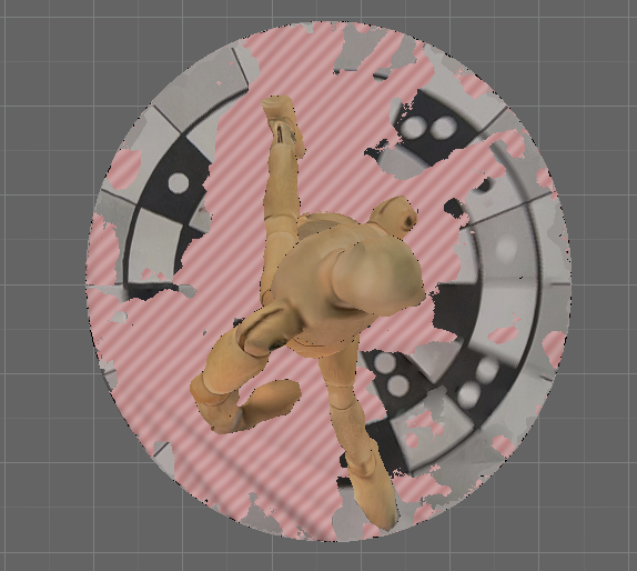 A birds-eye-view of my wooden drawing model.