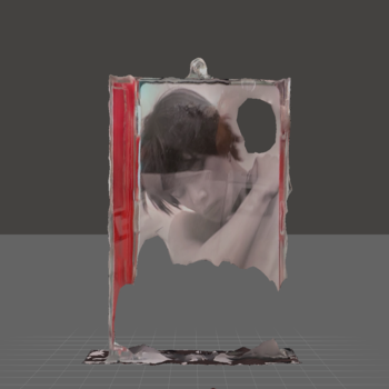 The front of my 'No Labels' album, it retained the image but looks a bit melted. If you look close enough you can see my reflection.